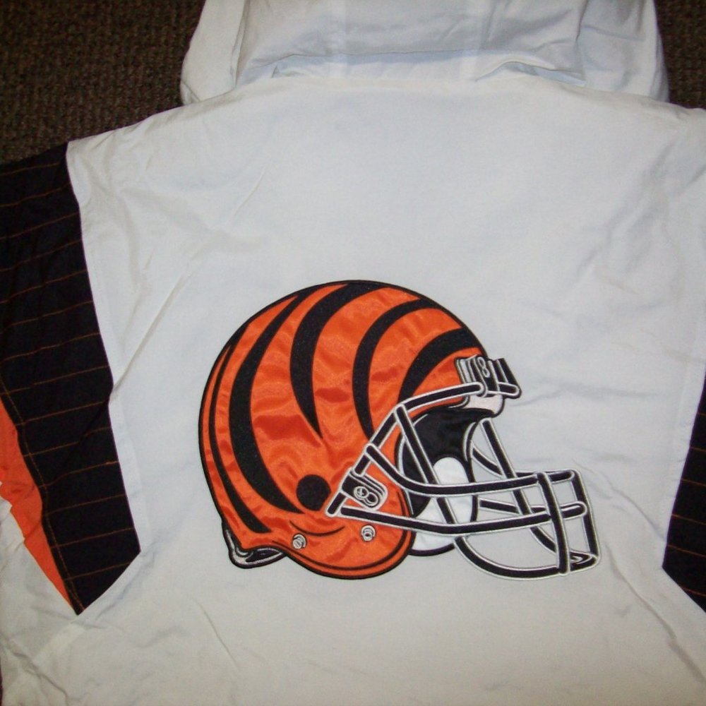 CINCINNATI BENGALS Half Zip STARTER Jacket WHITE